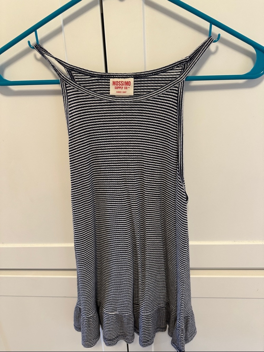 Mossimo Supply Co. Black & White Striped Ribbed Swing Tank